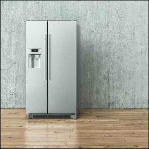 Refrigerator against a wall