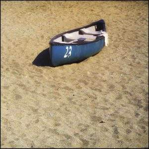 Boat sitting on the sand
