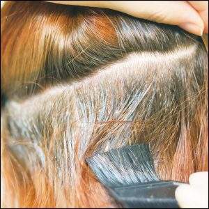 hair at the scalp